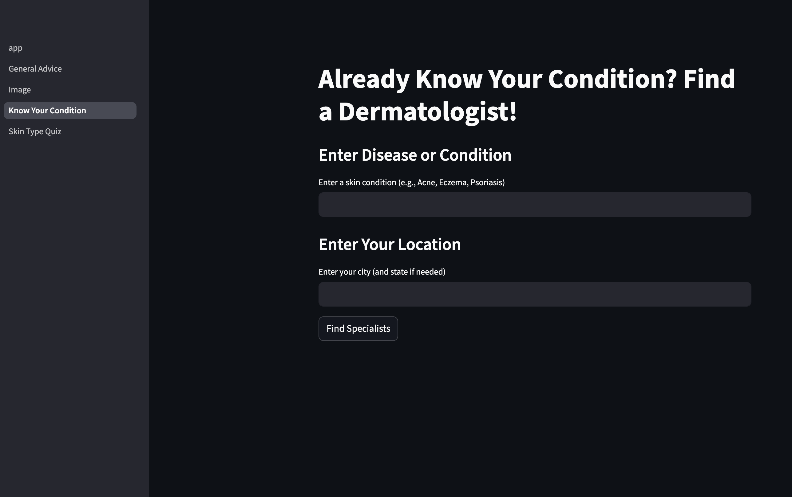 Find Dermatologists